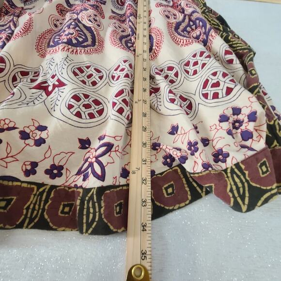 Soft Surrounding women's maxi wrap skirt paisley Sz Petite Med Boho 100% cotton - Picture 5 of 8